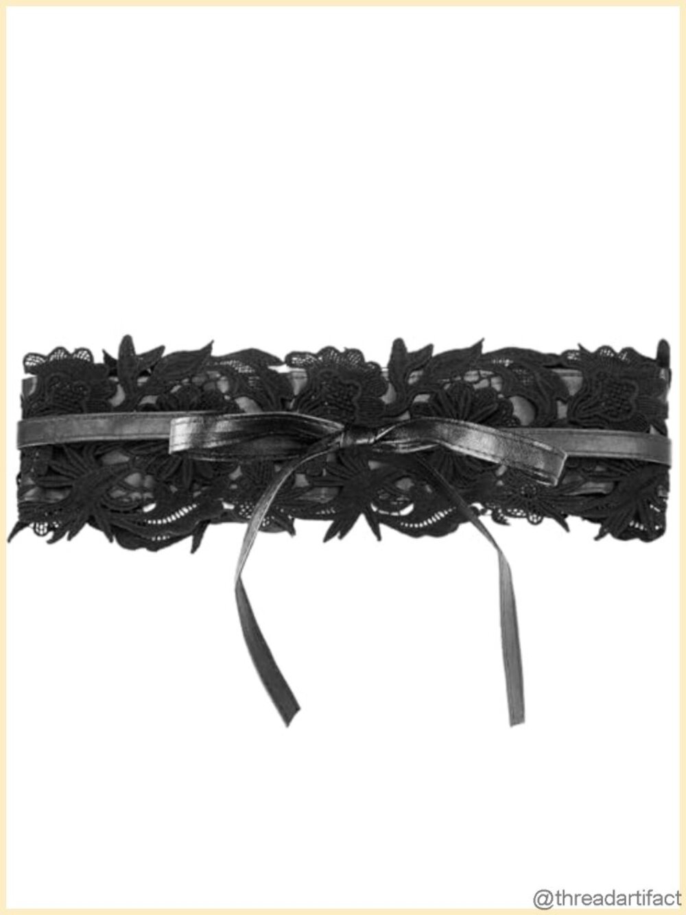 Women Lace Corset Waist Belt Faux Leather Obi Bow Wide Cinch Bowknot